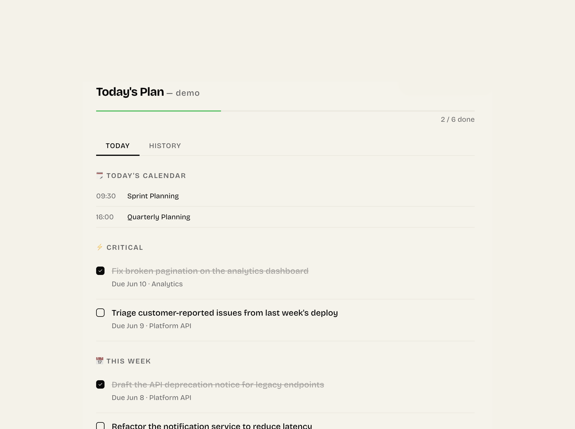 Daily Plan