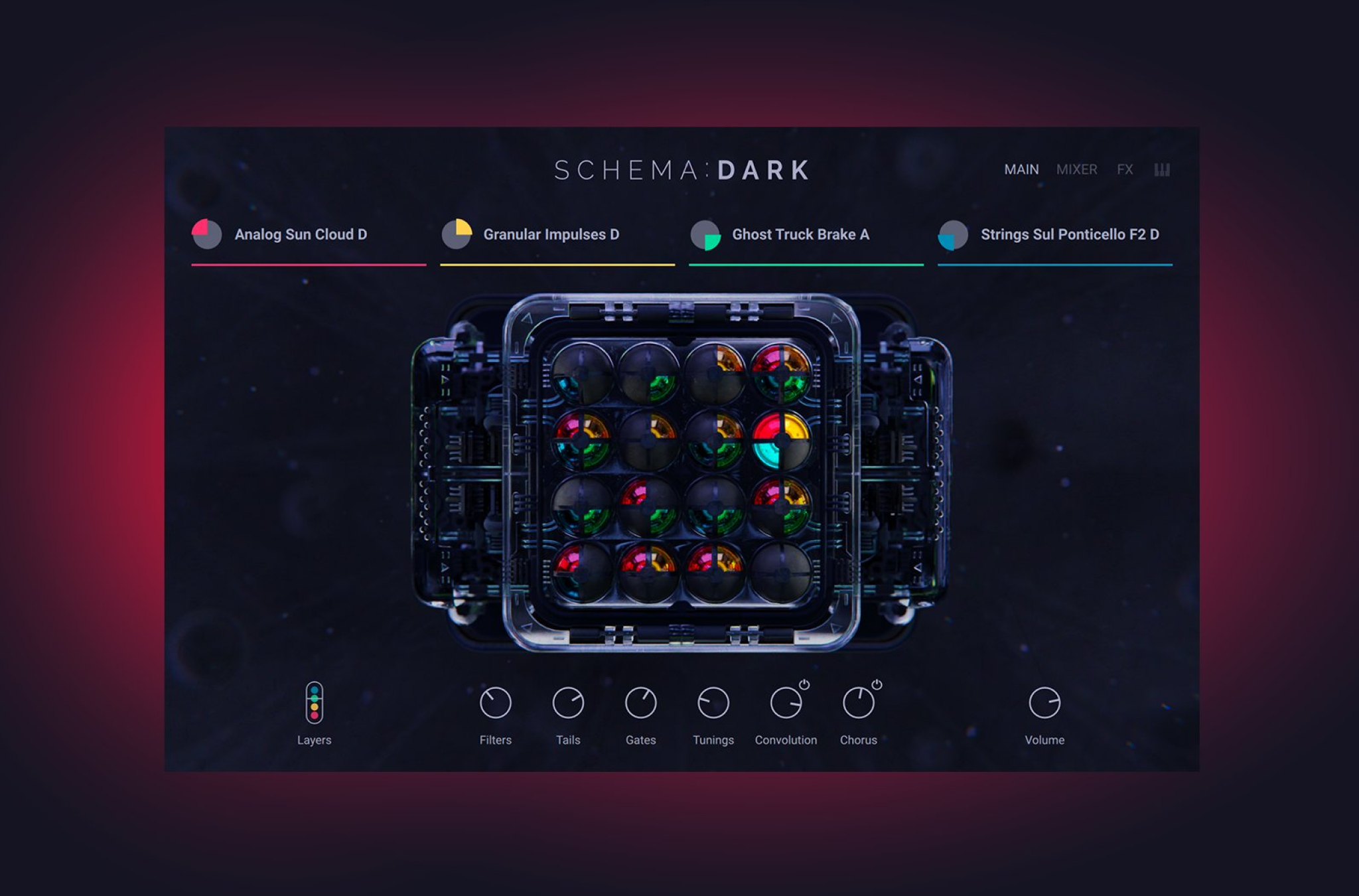 Schema: Dark — cinematic pulse engine UI by Native Instruments